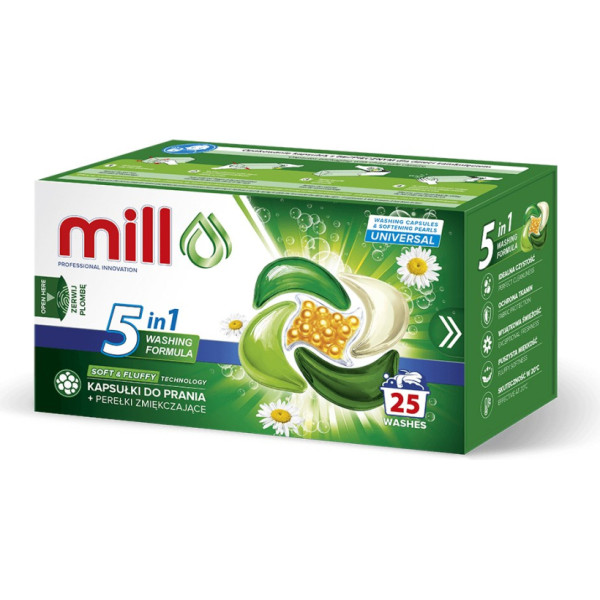 Madonis Mill pro 5k kapsulas + mīkstinātāja lodītes universālas 25gab (8 gab. iepakojumā) universāls 25gab (8 gab. iepakojumā)