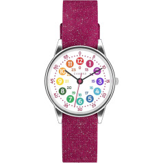 Cander Berlin MNA 1730 M Children's Watch Children's Watch Girls Learning Watch Waterproof Pink Glitter, pink, Strap.