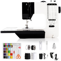 SMOCTAR Sewing Machine for Beginners and Children, 38 Stitch Programmes, Portable Electric Sewing Machine with Extension Table, Mini Sewing Machine with Adjustable Speed with Foot Pedal & Sewing Kit