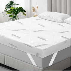 SCHNAUZER HOME Mattress Topper, 7.5 cm Height, Two Hardness Levels, H2 & H3 Gel Memory Foam, Oeko-Tex® Certified, Removable and Washable Cover, Suitable for Box Spring Bed and Sofa Bed (140 x 200 cm)