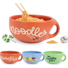 FISURA Ramen Bowl Noodles Original Japanese Ramen Bowl Ceramic Bowl 680ml for Noodle Soups Pho, Udon and Soba 19.5cm x 8.5cm