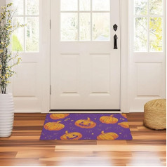 GuoChe 81,3 x 50,8 cm rutschfeste Gummi-Unterseite, Willkommensmatte, Außen-Eingang, Allwetter-Waschvorleger für Terrasse, Veranda, Kürbis-Halloween-Muster