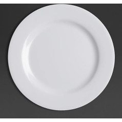 Kristallon CD295 Melamine Plate, White (Pack of 6)