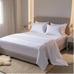 BLOOM BLENDS LUXURY 100% EGYPTIAN COTTON 200 THREAD COUNT FITTED SHEET SHEET & PILLOWCASES 50x75CM SINGLE DOUBLE KING SUPER KING SIZE