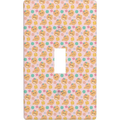 Lichtschalter-Abdeckung für Lichtschalter, Zwergspitz, Cartoon-Blumendruck, Grafik, Dekor, Wandplatte