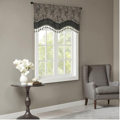 Madison Park Aubrey Jacquard Window Rod Pocket Valance Beads