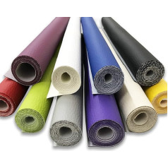 Panini Tessuti Pack of 10 Faux Leather Fabric Cutouts in Mixed Colours Size Approx 30 x 70 cm Ideal for DIY Patchwork, Decorations. (Stock Faux Leather Colour 1)