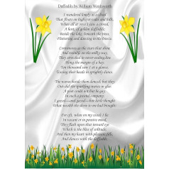 MOTIVATIONAL INSPIRATIONAL POEM SIGN POSTER PRINT DAFFODILS WILLIAM WORDSWORTH...
