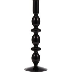 HEALLILY 1 Pair Glass Candle Holders Candle Holders Table Decoration for Wedding Party Home Decor (Black)