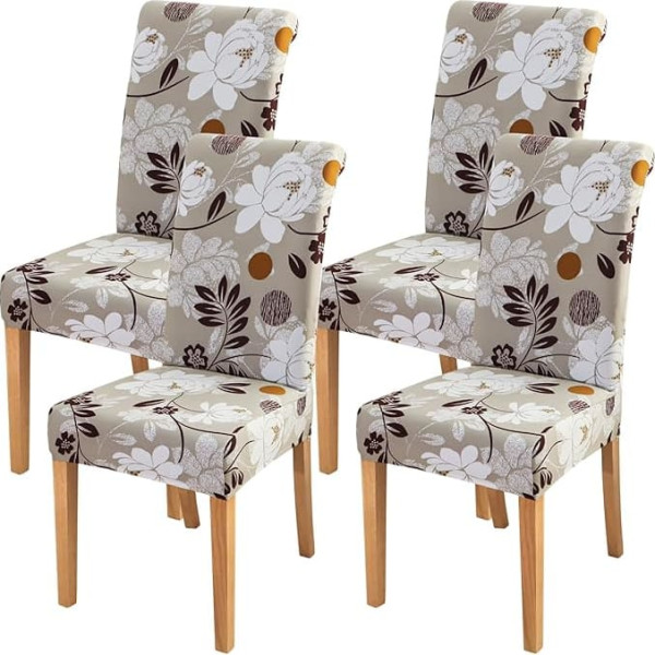 Forcheer Stretch Chair Cover Dining Room Set 1/2/4/6 Pack Offive Flower Pattern Computer Stretch Cover Chairs Screen Protector Wedding Banquet Party