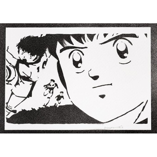 moreno-mata Real Handmade Graffiti Captain Tsu... Manga and Anime Aesthetic Poster & Art Prints Oliver and Benji Poster Handmade Decorative Wall Picture Wall Decoration Gifts for Men and Women