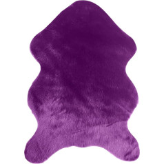ACESOME Faux Fur Rug, Faux Lambskin Sheepskin, Soft, Fluffy Rug, Cuddly Living Room Decoration, Imitation Wool Bed Rug, Sofa (Purple, 75 x 120 cm)