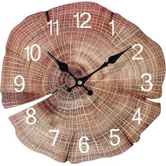 astylishome Wall Clock 12 Inch Tree Growth Rings Art Supplies for Home Office Decoration Battery Operated Large Clocks Operated Silent Non Ticking 1901