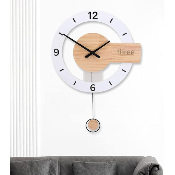 EMITDOOG Große Wanduhren, Acryl-Uhr, Dekoration, modern, leise, große Holzwanduhr, nicht tickend, batteriebetrieben, Quarzuhr für Wohnzimmer, Küche, Schlafzimmer, dekoratives Badezimmer, 40,6 cm
