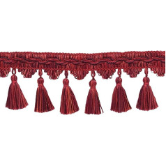 DecoPro VTF035 Tassel Fringe 9cm Maroon Black Cherry Chinese Red Style # VNT12 Sold By The Yard = 91cm