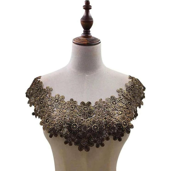 Farbe Spitze Stoff bestickt Applikation Ausschnitt für DIY Kleider gefälschte Kragen Nähen liefert Scrapbooking