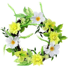 yaoqijie 30 cm Frühlingskranz for Heimdekoration, künstliche Blume, Blattgirlande, Dekoration, Ostern, hängende Haustür-Verzierung for den Garteneingang Lasting (Color : A2)