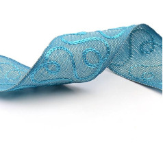 Neotrims Viscose Embroidery Ribbon, Tonal Colour Decorative Trimming By The Yard, Fabulous Swirls Pattern on Two Tone, Slight Glitz Effect Ribbon, Soft and Supple, in 7 Stunning Colours: Turquoise;