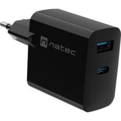 Ribera gan 1x usb-a + 1x usb-c 45w tīkla lādētājs melns