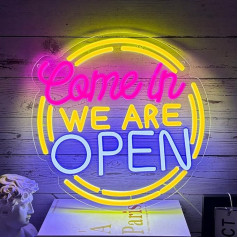 Come In We Are Open Neon Sign Open LED Sign For Shop Wall Decoration Colourful Open LED Neon Sign Open USB Neon Lights Suitable For Shop Decoration Bar Decoration Cafe Decoration