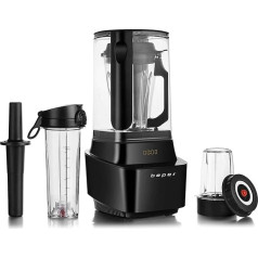 BEPER BP.620 Vacuum Blender, Stainless Steel, Black