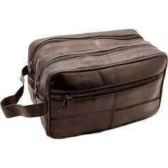 Toiletry Bag Men Genuine Leather Toiletry Bag Travel Toiletry Bag Shaving Bag Bathroom Gym Makeup Organizer Gift for Men Women Brown, brown
