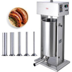 VEVOR Electric Sausage Filler, 25L/55lb Vertical Meat Filler 400W Motor, Stepless Speed Control and Foot Pedal, Made of Food Grade 304 Stainless Steel