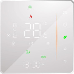Underfloor Heating Thermostat WiFi Water Heater Hot Water 5 A, Weekly Programmable Temperature Controller with App Control Compatible with TUYA/Alexa/Google Home (White)