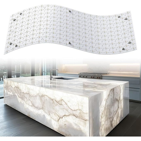 Lichaser LED Backlight, White, 36 W, 6000 K, 24 V, Dimmable LED Panels, Alexa Compatible, Flexible Panel Sheet Lights, Remote Control, App Control, 50 x 24.5 cm for Marble (Pack of 4)