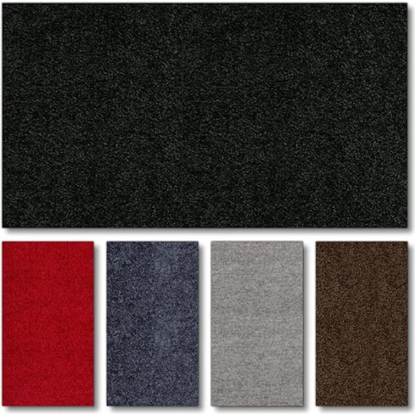 Doormat Made to Measure PT-MAX | Washable & Plain | Selected: 81-90 cm Wide, 75-100 cm Long, Black