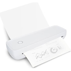 Mobile Printer A4, Small Thermal Printer Bluetooth 300 DPI Inkless Printer Portable Wireless Mobile Phone Printer with Android and iOS for Mobile Phone Laptop On the Go Home Photo Learning