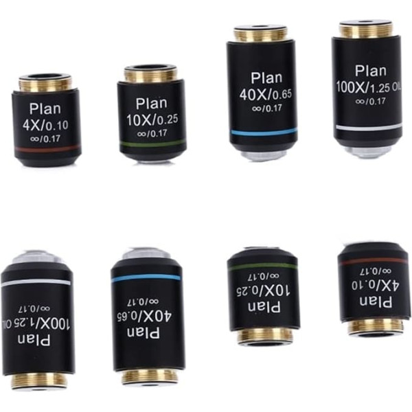 Microscope Accessory Kit Slide Prep Camera Optical Microscope Type 195 4x10x40x100X Chromatic Aberration Objective Lens Microscope Accessories