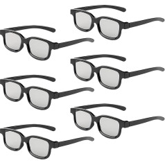 Cocar Reald 3D Glasses, Circular Polarised Non-Flashing Passive 3D Glasses for Reald Format Cinema/Passive Polarised 3D TV Projector for 3D Glasses that Supports 3D TV and Cinema (6 Pieces)