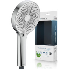 SCHÜTTE Samoa Rain Hand Shower, Velvet Jet Technology, Shower Head with Over 300 Nozzles, 3 Adjustable Jet Types, Anti-limescale Shower Head for the Shower, White