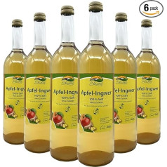 Bleichhof Apple Juice with Ginger Juice Direct Juice - 100% Direct Juice, Vegan, No Added Sugar, Pack of 6 (6 x 0.72 L)
