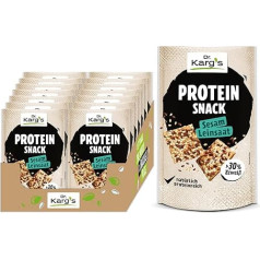 Dr. Karg's Protein Snack Sesame Linseed - Crispy, Vegan, High Protein, Snack with More than 30% Protein & Less Carbohydrates as well as Extra Seeds, Protein Source, No Additives, 14 x 85 g