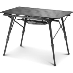 STAHLWERK Camping Table CT-30 ST Foldable and Height-Adjustable Aluminium Folding Table Garden Table Beer Table Camping Furniture Folding Table Balcony Table Patio Table Includes Transport Bag
