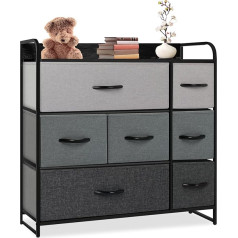 Llappuil 7 Drawer Chest Organiser Unit for Bedroom Entrance Cabinets - Storage Furniture with Multicoloured Removable Drawers, Sturdy Frame, Wooden Board and Handles