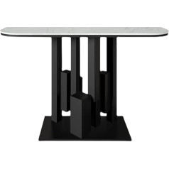 Cafiedr Coffee Table, Black Hallway Table, Narrow Console Table, Metal Sofa Table for Hallway, Living Room, Entryway, Marble Desk
