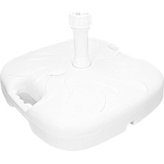 AKTIVE 61140 Parasol Stand, Parasol Stand, Base for Parasols, Refillable, White, Dimensions 45 x 30 cm, Robust, Brackets for Parasol and Parasol