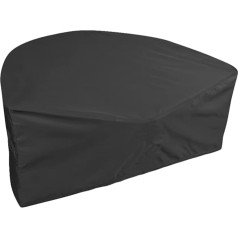 Ekqsglc Sun Island Cover Semicircular, 600D Protective Cover Half for Sun Island Waterproof Tarpaulin Reclining Island Half Round with Buckle Strap Cover Semicircular for Garden Shell - Black (200 x 110 x 80
