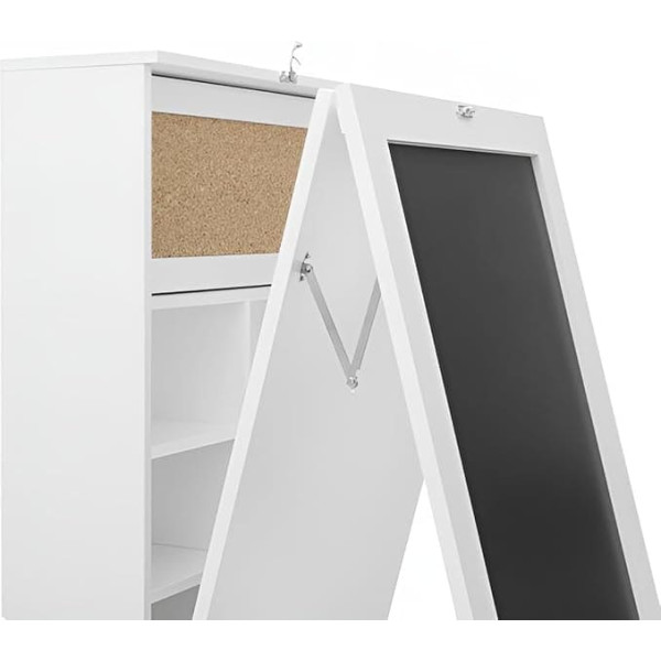 Primal Internet Gmbh Wall Folding Table Kitchen with Shelf | Folding Table Wall Small White Made of Wood | Wall Table Foldable with Drawer