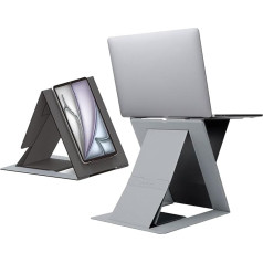 Moft Z Invisible Thin Stand and Portable Desk, Adjustable Sit/Stand Angle, Compatible with Most Laptops (Grey)