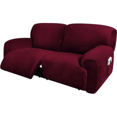 ‎Bahojas BAHOJAS Stretch Sofa Cover Set,Velvet Recliner Set of 6,2 Seater Sofa and Recliner Sofa Couch Seat Cover,Sofa Set and Recliner Cover 75-100 Inch