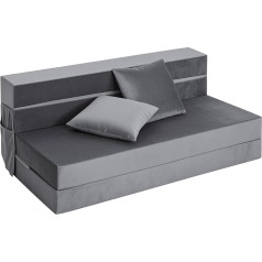 Makamsui Foldable Sofa Bed Floor Mattress, 4-in-1 Memory Foam Floor Couch Convertible Sleeping Mattress, Portable Folding Sofa Bed, Floor Mattress, Chair for Travel, RV, Camping, Guests