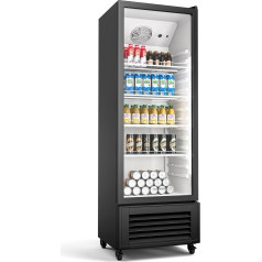 Klarstein GrandCooler 270L Drinks Fridge - Double Glazed Door, LED Lighting, Mechanical Thermostat, 0°C to 10°C, 4 Wheels, Energy Class B