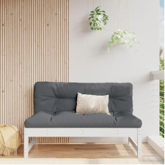 ‎Homgoday Homgoday Garden Middle Sofa White 120x80cm Solid Wood Pine Sofas Outdoor Bed Sofa Couch Garden Sofa Living Room Patio Outdoor Furniture