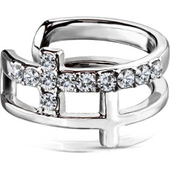 eeddoo® clip-on ear cuffs made of stainless steel with enclosed zirconia crystals