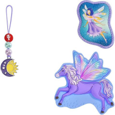 Step by Step Magic MAGS Pegasus Emily 3 Piece Set 2 Magnetic Appliques and 1 Pendant Supplement for School Bag or Preschool Backpack Purple, Pegasus Emily - Purple
