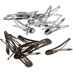 F Fityle 20 x Snap Hair Clips Hair Clips Cabochon Hair Clip Blanks Cabochon Trays Bezel Hair Accessories